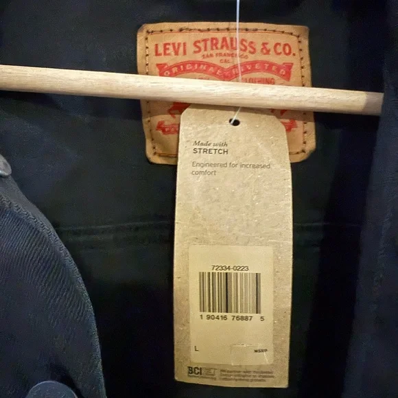 Levi's Men's Black Denim Jacket L - Picture 2 of 6